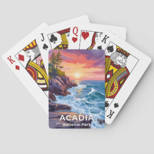 Acadia National Park   Otter Cliffs Maine Travel Poker Cards