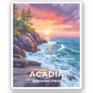 Acadia National Park Otter Cliffs Maine Travel Sticker