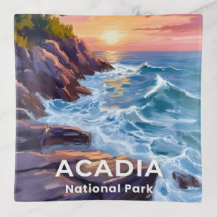 Acadia National Park   Otter Cliffs Maine Travel Trinket Tray