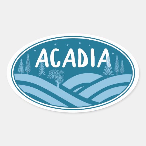 Acadia National Park Outdoors Oval Sticker