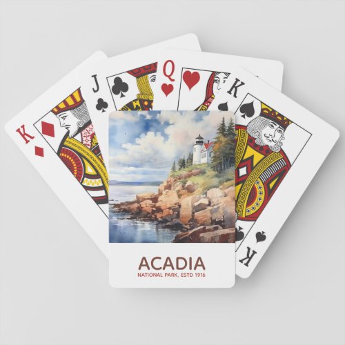 Acadia National Park _ Park Bass Harbor Lighthouse Playing Cards