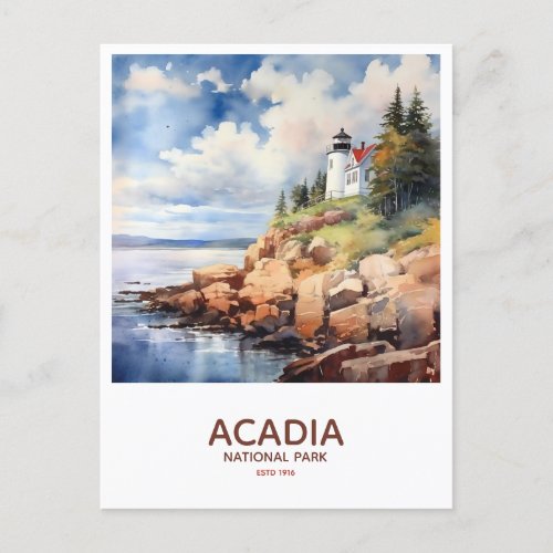 Acadia National Park _ Park Bass Harbor Lighthouse Postcard