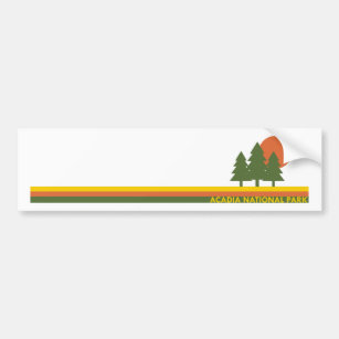 Acadia National Park Pine Trees Sun Bumper Sticker