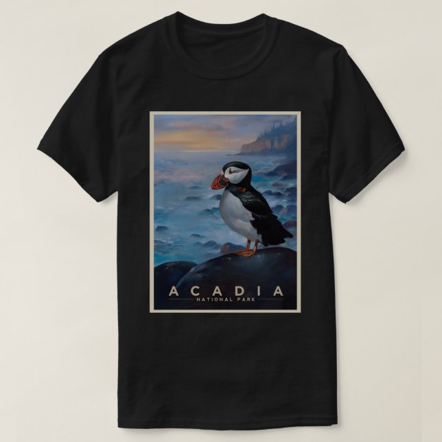 Acadia National Park Puffin    T-Shirt (Design Front)