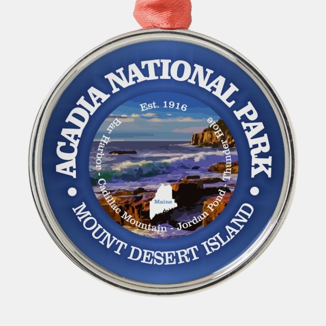 Acadia National Park (rd)2 Metal Ornament (Front)