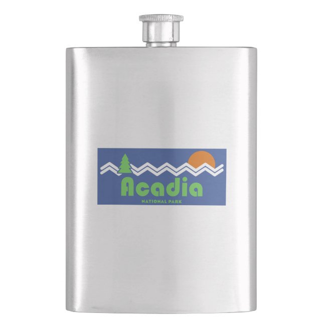Acadia National Park Retro Flask (Front)