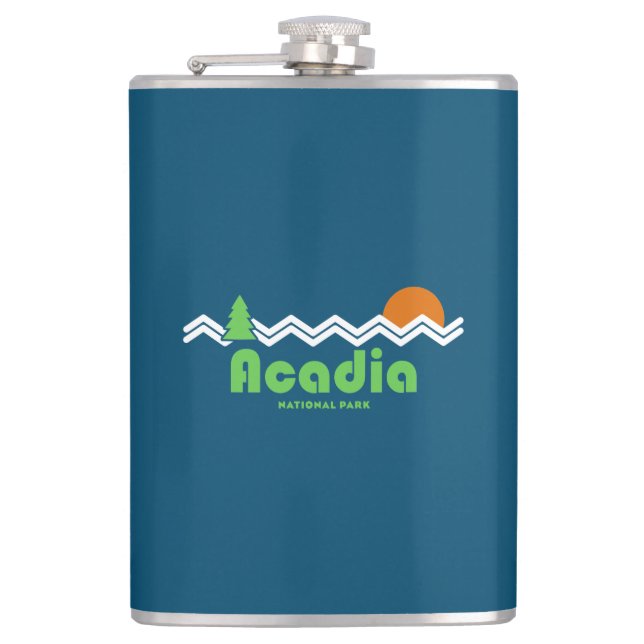 Acadia National Park Retro Flask (Front)