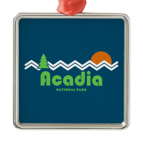 Acadia National Park Retro Metal Ornament