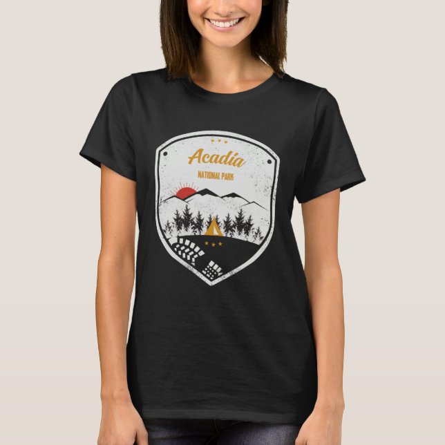 Acadia  National Park Retro Souvenir T-Shirt (Front)