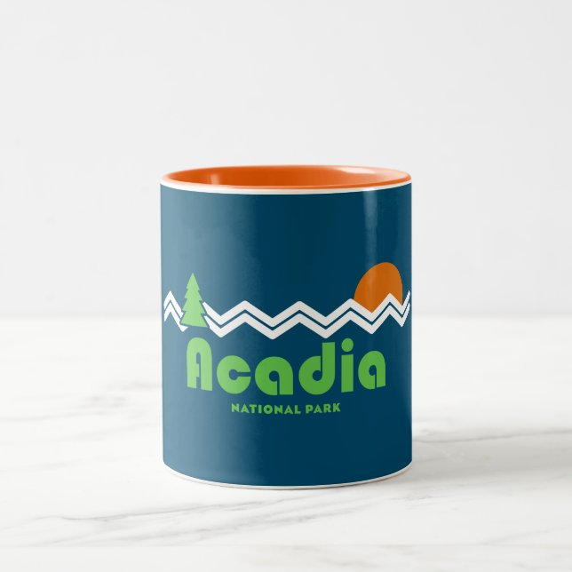 Acadia National Park Retro Two-Tone Coffee Mug (Center)