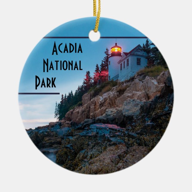 Acadia National Park Souvenir Christmas Ceramic Ornament (Front)