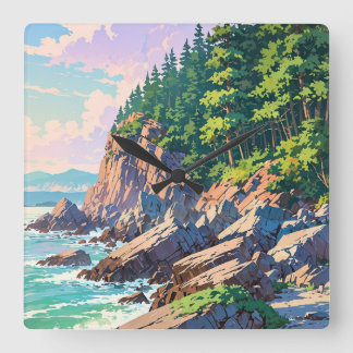 Acadia National Park Square Wall Clock