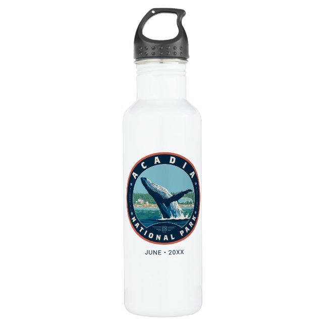 Acadia National Park Stainless Steel Water Bottle (Front)