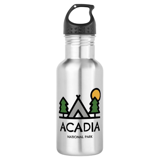 Acadia National Park Stainless Steel Water Bottle (Front)