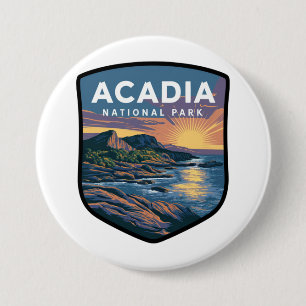 Acadia National Park Sunset Badge Button