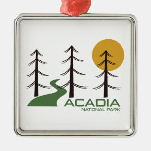 Acadia National Park Trail Metal Ornament