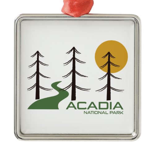 Acadia National Park Trail Metal Ornament