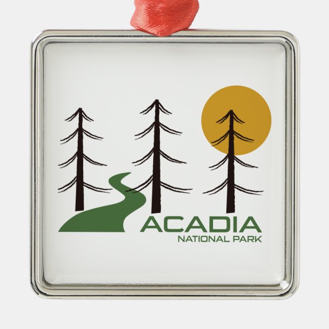 Acadia National Park Trail Metal Ornament (Front)