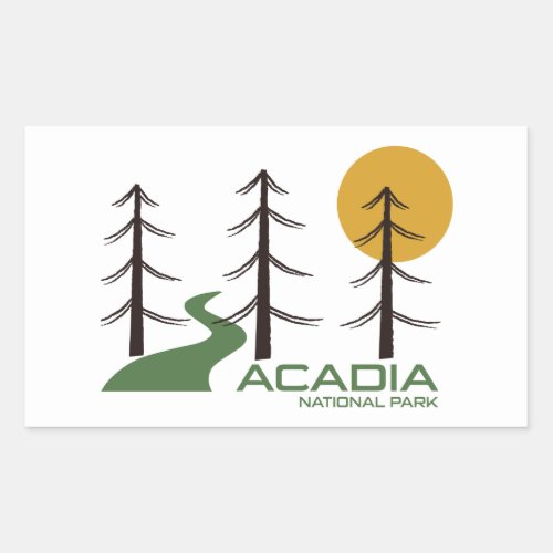Acadia National Park Trail Rectangular Sticker
