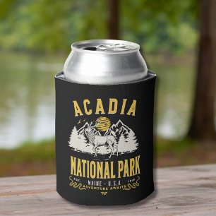 Acadia National Park Vintage Landscape Can Cooler