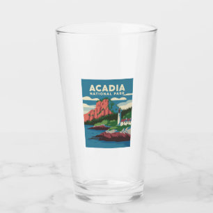 Acadia National Park Vintage Lighthouse Glass