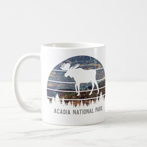 Acadia National Park Vintage Moose Customizable Coffee Mug