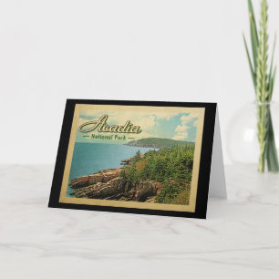 Acadia National Park Vintage Travel Card