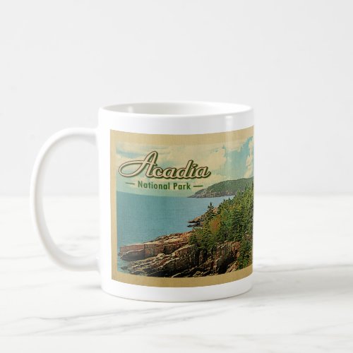 Acadia National Park Vintage Travel Coffee Mug