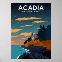 Acadia National Park Vintage Travel Poster