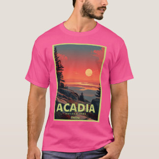 Acadia National Park Vintage Travel Poster T-Shirt
