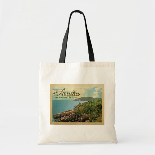 Acadia National Park Vintage Travel Tote Bag
