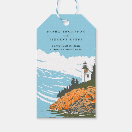 Acadia National Park Wedding Retro Gift Tags