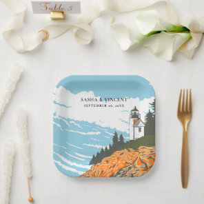 Acadia National Park Wedding Retro Paper Plates