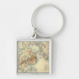 Acadia National ParkTopographic Panoramic Map Keychain
