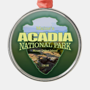 Acadia NP (arrowhead) Metal Ornament