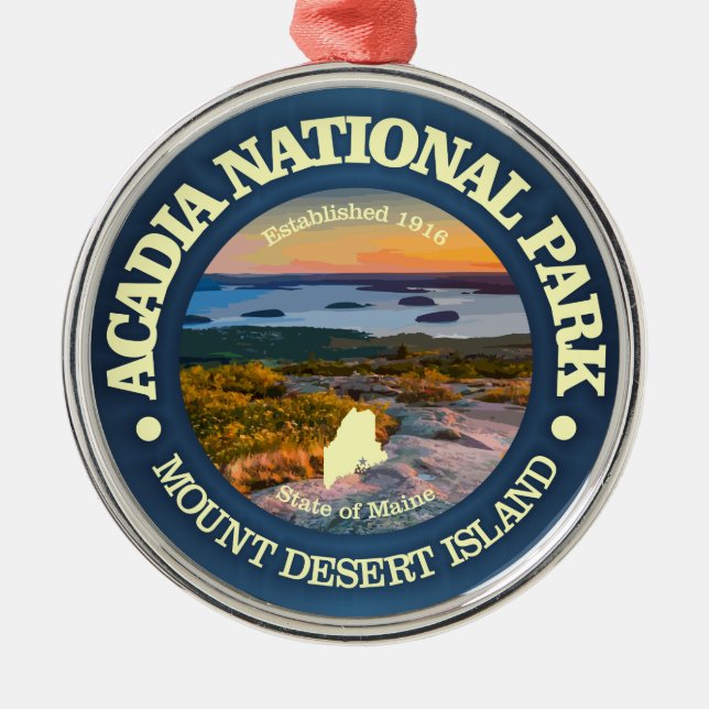 Acadia NP (Cadillac Mtn) Metal Ornament (Front)