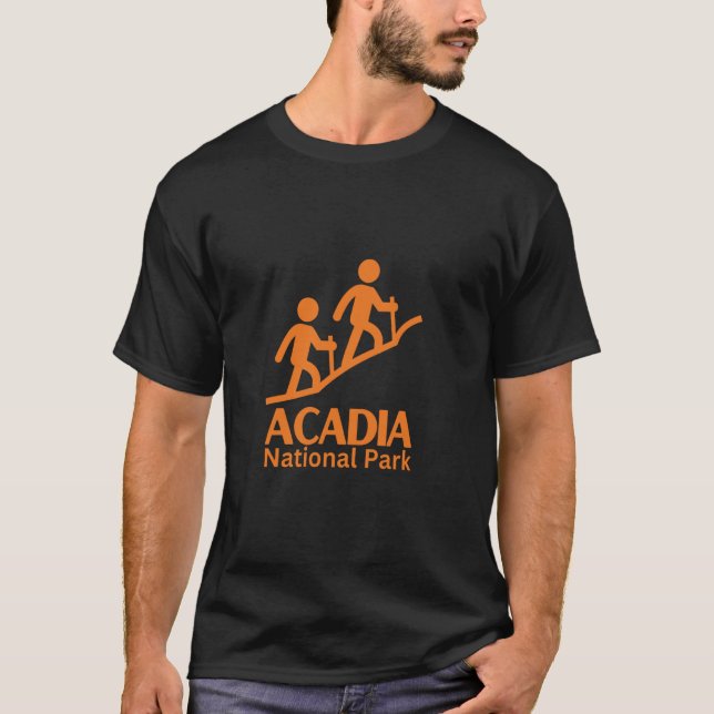 Acadia Park Hiker Cadillac Bar Harbor Maine Tops,  T-Shirt (Front)