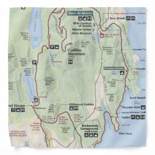 Acadia Park Loop Road map bandana