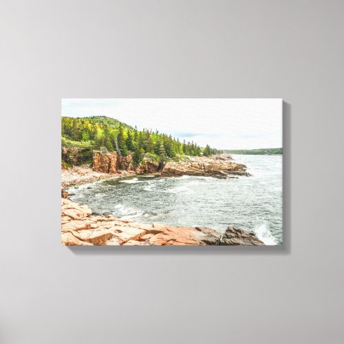 Acadia Rocky Coastline in Maine Canvas Print
