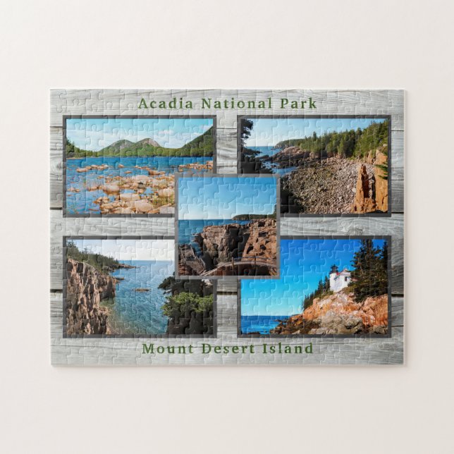 Acadia Rustic Wood Best Views National Park Jigsaw Puzzle (Horizontal)