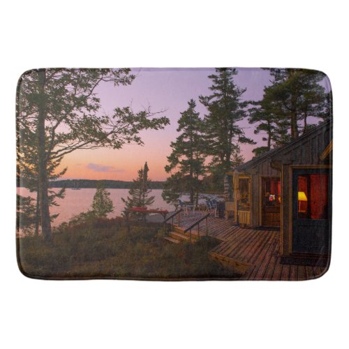 Acadia sunset over lake bath mat