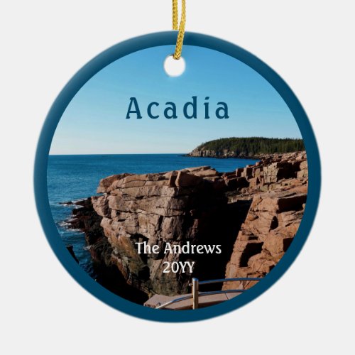 Acadia Thunder Hole National Park Maine Ceramic Ornament