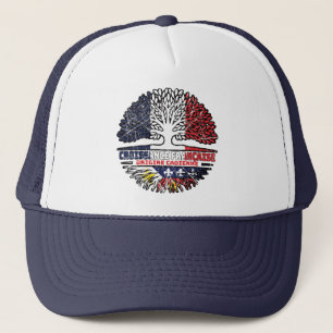 Acadian Cajun French France Tree Roots Flag Trucker Hat