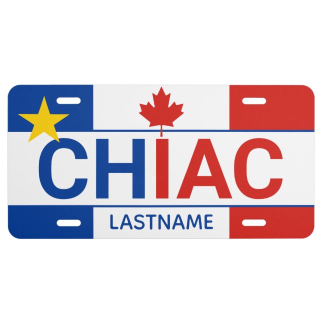 Acadian Canadian Chiac Last Name License Plate (Front)