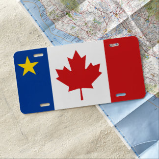 Acadian Canadian Flag Mix License Plate