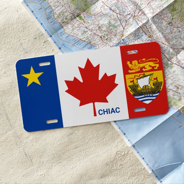Acadian Chiac New Brunswick Canadian License Plate (In Situ)