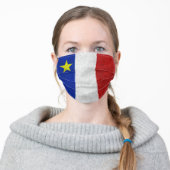Acadian Flag Distressed Grunge Adult Cloth Face Mask (Worn)