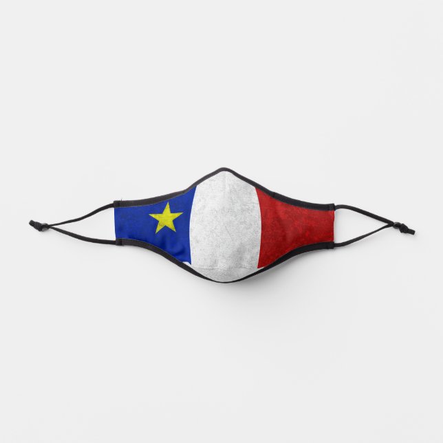 Acadian Flag Distressed Grunge Premium Face Mask (Front)