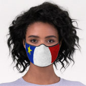 Acadian Flag Distressed Grunge Premium Face Mask (Worn)