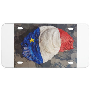 Acadian Flag Oyster Shell License Plate